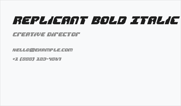 Replicant Bold Italic Business Card