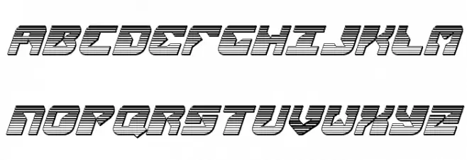 Replicant Chrome Italic फ़ॉन्ट अपरकेस