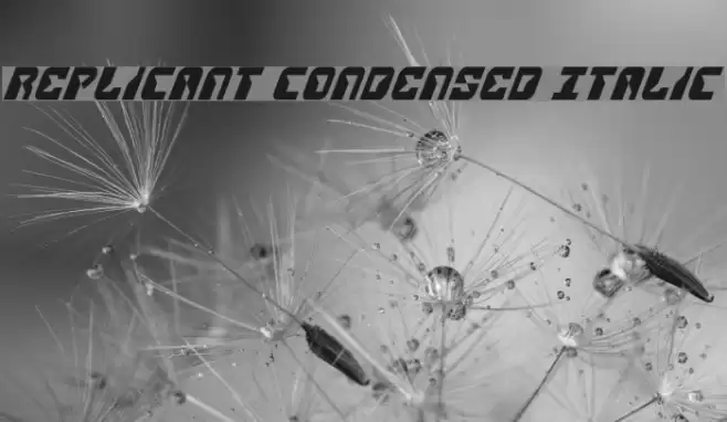 Replicant Condensed Italic Font examples