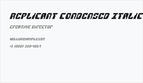 Replicant Condensed Italic Business Card