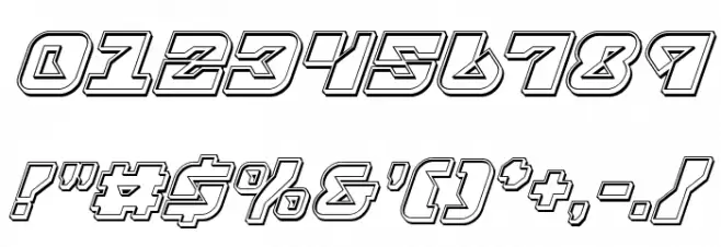 Replicant Engraved Italic Font OTHER CHARS