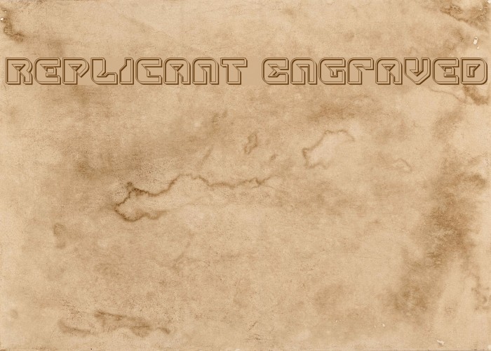 Replicant Engraved Font examples