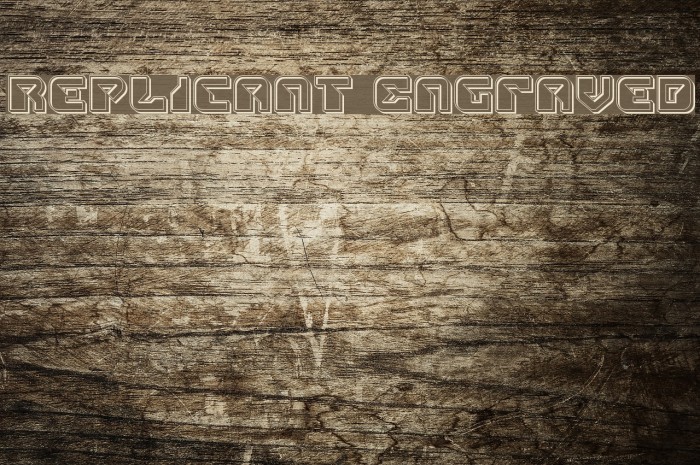 Replicant Engraved Font examples