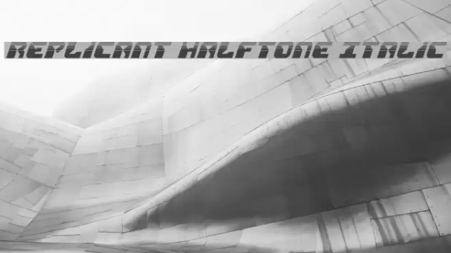 Replicant Halftone Italic Font examples