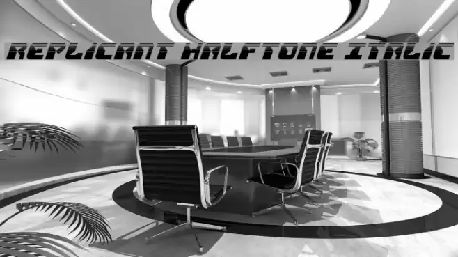 Replicant Halftone Italic Font examples