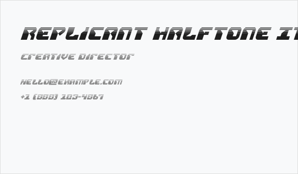 Replicant Halftone Italic Business Card