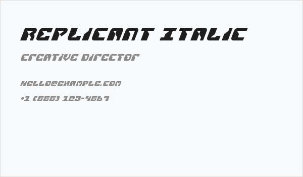 Replicant Italic Business Card
