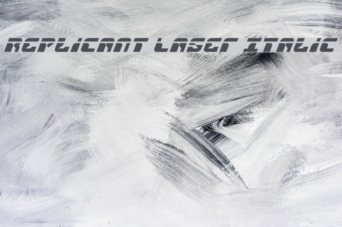 Replicant Laser Italic Fuentes examples