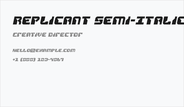 Replicant Semi-Italic Business Card