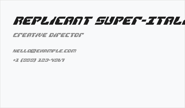 Replicant Super-Italic Business Card