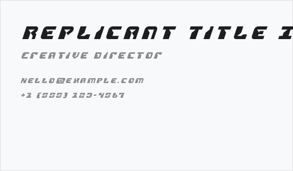 Replicant Title Italic Business Card