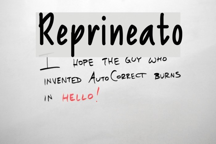 Reprineato Font examples