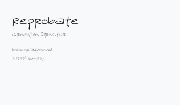 Reprobate Business Card
