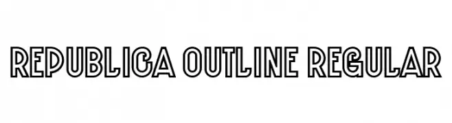 Republica Outline Regular  नि: शुल्क फ़ॉन्ट्स डाउनलोड