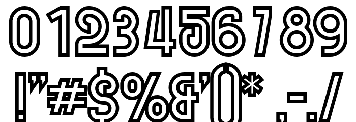 Republica Outline Regular Font OTHER CHARS