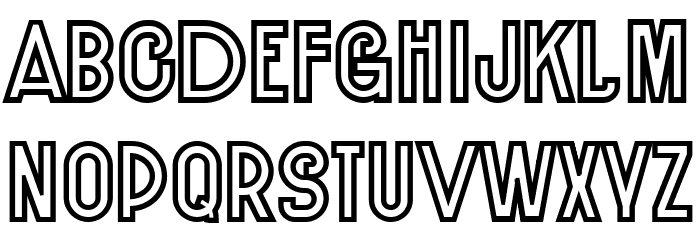Republica Outline Regular Font LOWERCASE