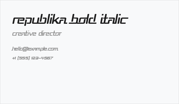 Republika Bold Italic Business Card