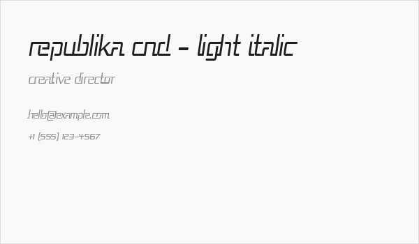 Republika Cnd - Light Italic Business Card