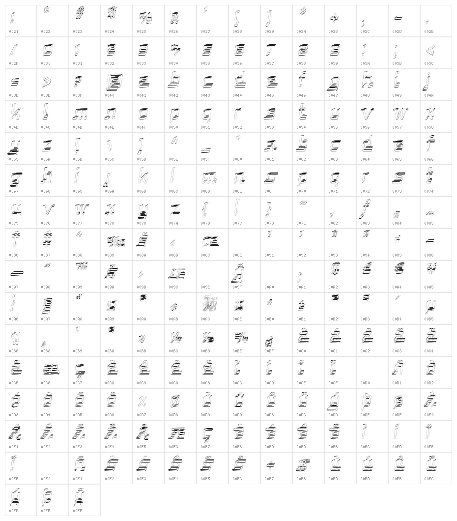 Republika Cnd - Sktech Italic Character Map