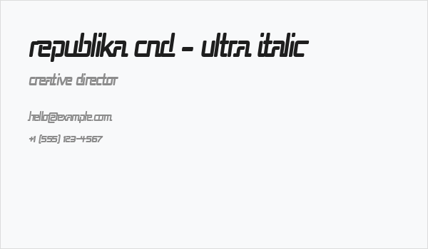 Republika Cnd - Ultra Italic Business Card