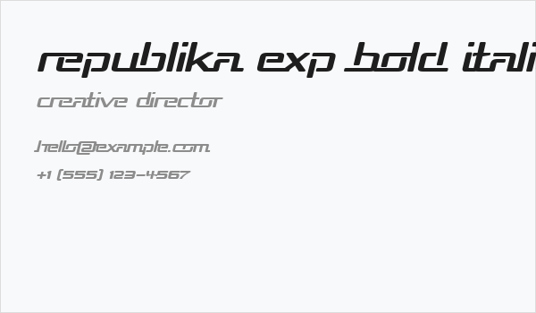 Republika Exp Bold Italic Business Card