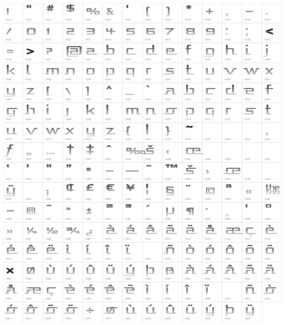 Republika Exp - Haze Character Map