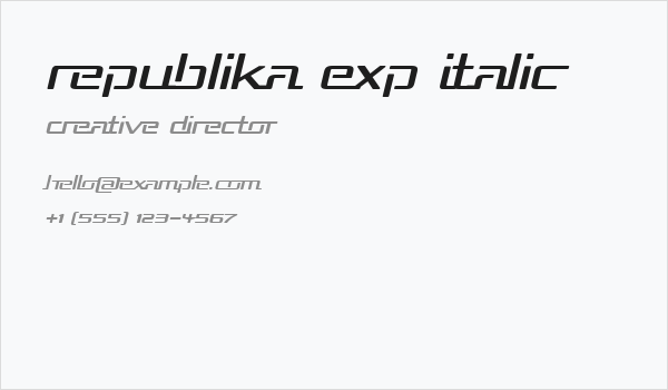 Republika Exp Italic Business Card