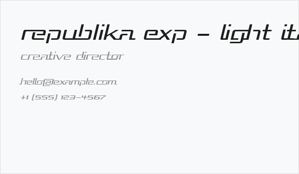 Republika Exp - Light Italic Business Card