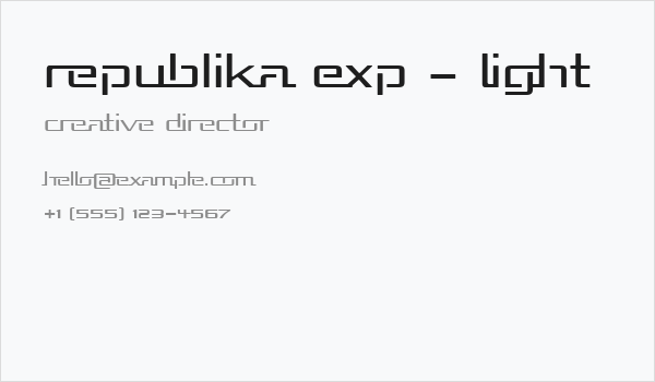 Republika Exp - Light Business Card