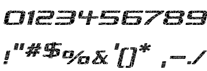 Republika Exp - Shatter Italic Font OTHER CHARS