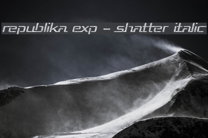 Republika Exp - Shatter Italic Font examples