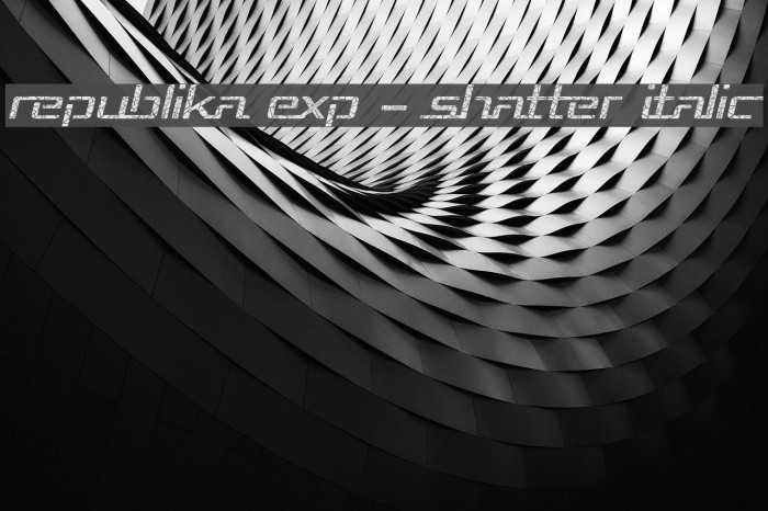 Republika Exp - Shatter Italic Font examples