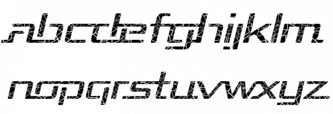 Republika Exp - Shatter Italic Шрифта строчной