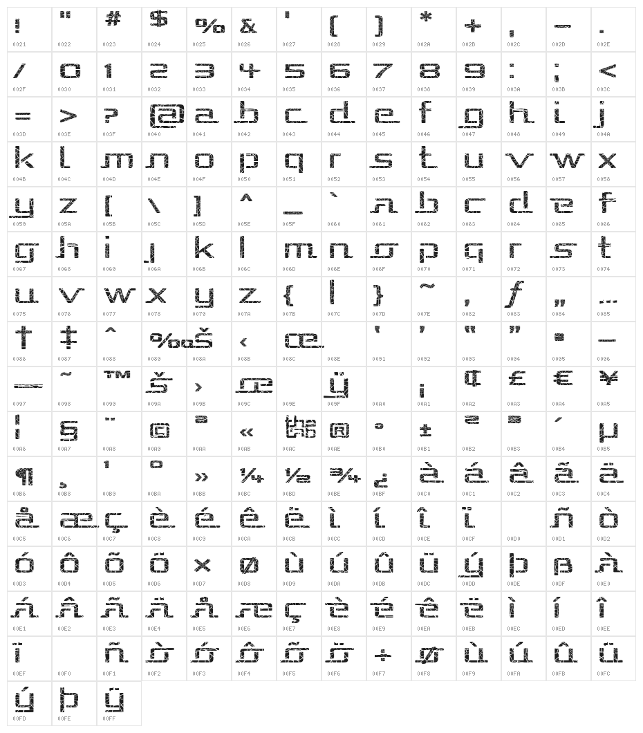 Republika Exp - Shatter Character Map