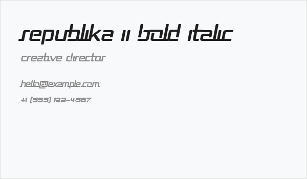 Republika II Bold Italic Business Card