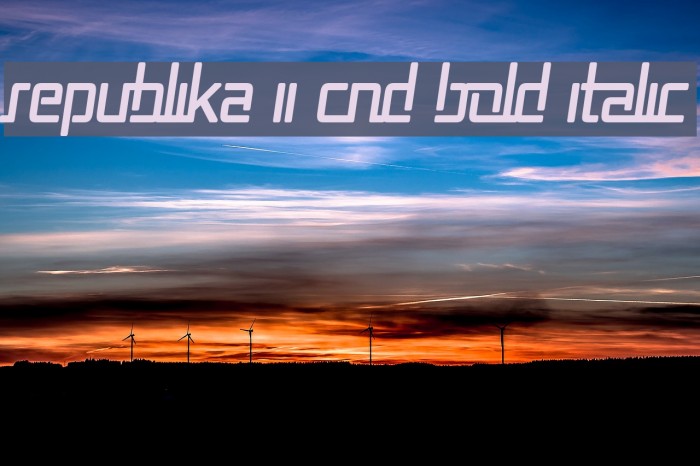 Republika II Cnd Bold Italic Example 1
