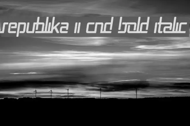 Republika II Cnd Bold Italic Font examples