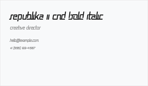 Republika II Cnd Bold Italic Business Card