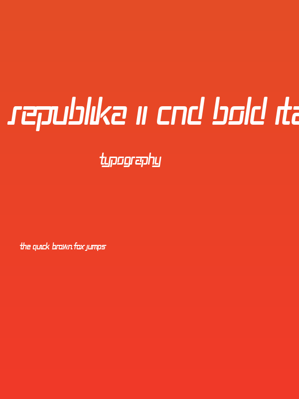Republika II Cnd Bold Italic Poster