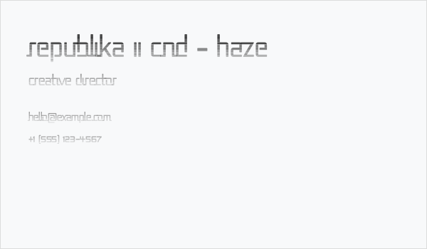 Republika II Cnd - Haze Business Card