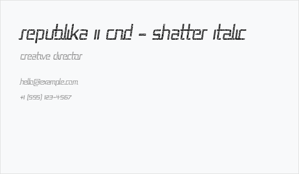 Republika II Cnd - Shatter Italic Business Card