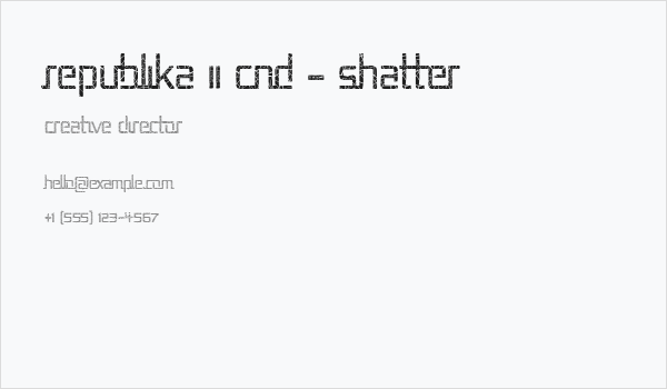 Republika II Cnd - Shatter Business Card