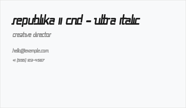 Republika II Cnd - Ultra Italic Business Card