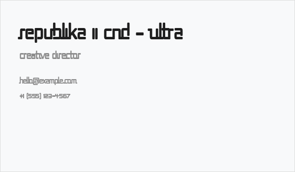 Republika II Cnd - Ultra Business Card