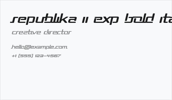 Republika II Exp Bold Italic Business Card
