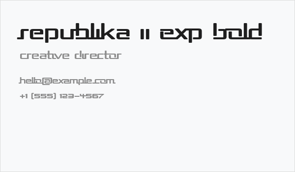Republika II Exp Bold Business Card