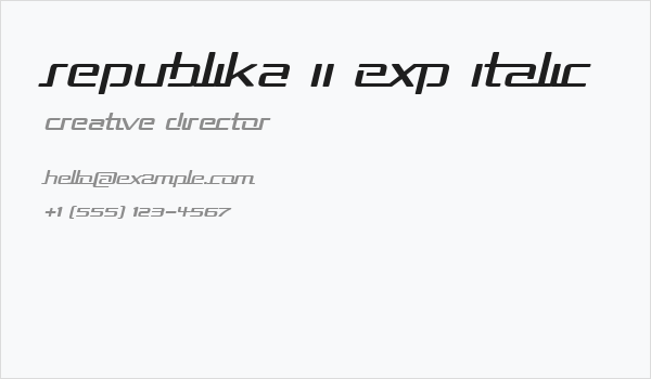 Republika II Exp Italic Business Card