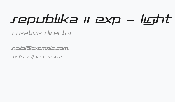 Republika II Exp - Light Italic Business Card