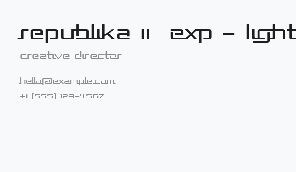 Republika II  Exp - Light Business Card
