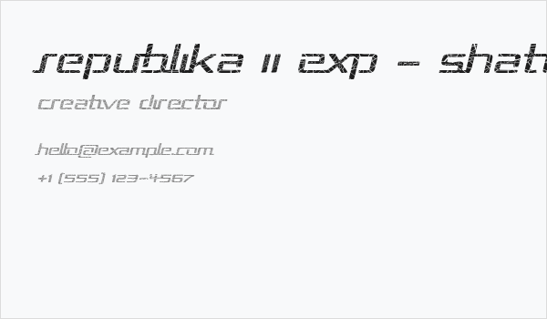 Republika II Exp - Shatter Italic Business Card